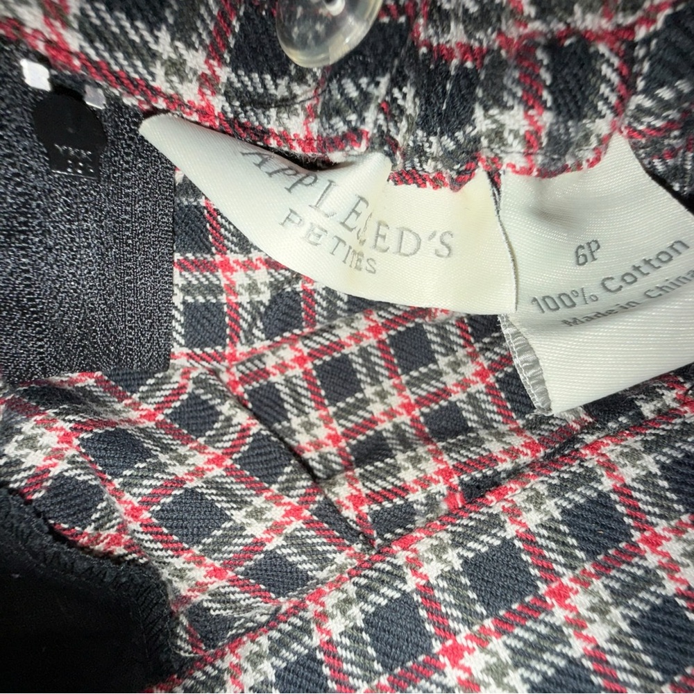 NWT Appleseeds Skirt Petite 6P Plaid Button Zip Pockets Minimalist Academia - Picture 8 of 11